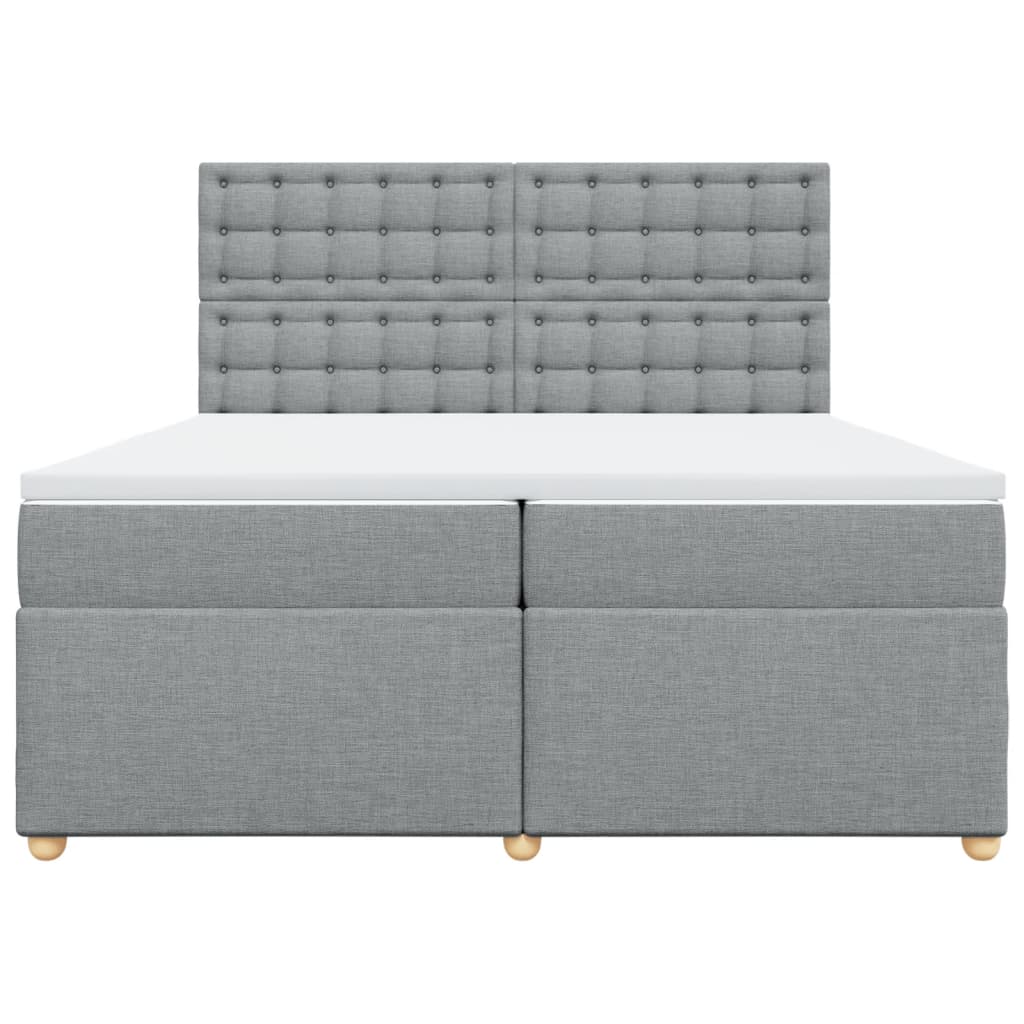 Boxspring met matras stof lichtgrijs 200x200 cm is nu te koop bij PeponiXL, paradijselijk wonen!