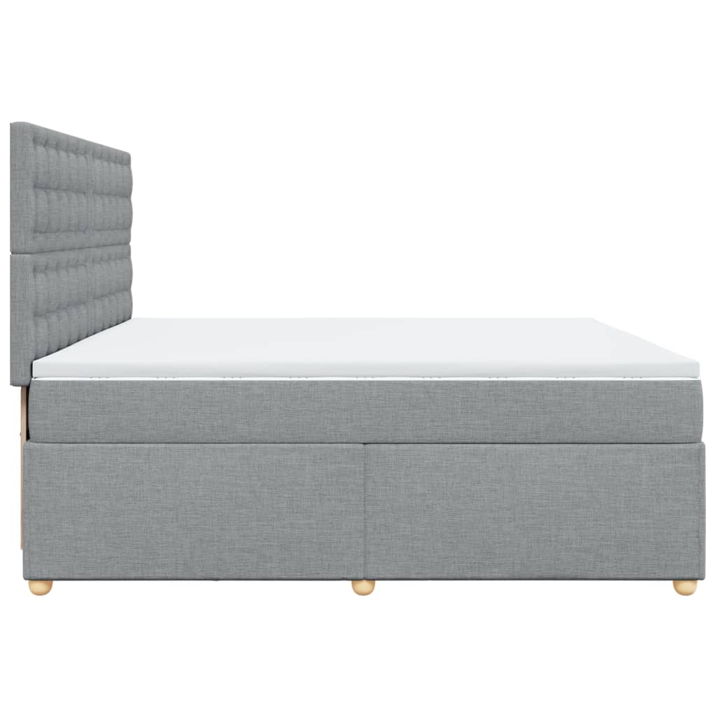 Boxspring met matras stof lichtgrijs 200x200 cm is nu te koop bij PeponiXL, paradijselijk wonen!