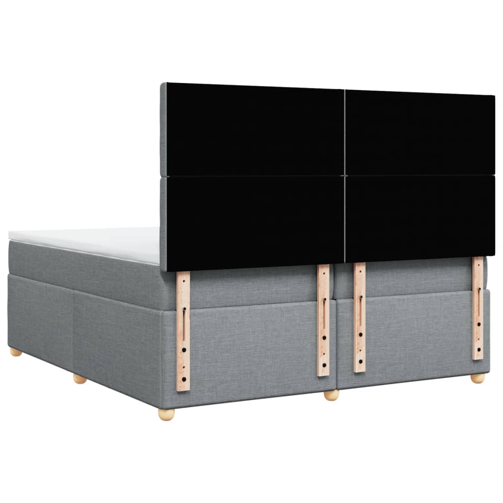 Boxspring met matras stof lichtgrijs 200x200 cm is nu te koop bij PeponiXL, paradijselijk wonen!