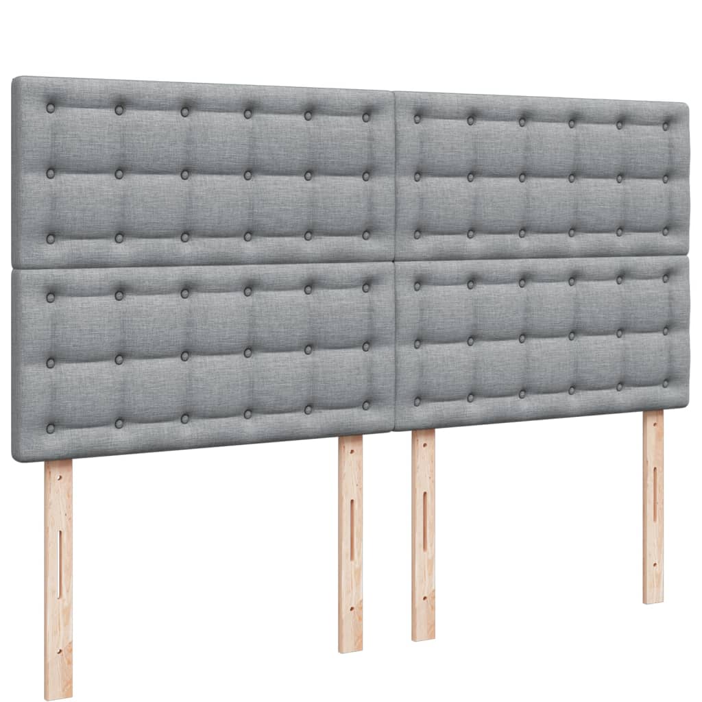 Boxspring met matras stof lichtgrijs 200x200 cm is nu te koop bij PeponiXL, paradijselijk wonen!