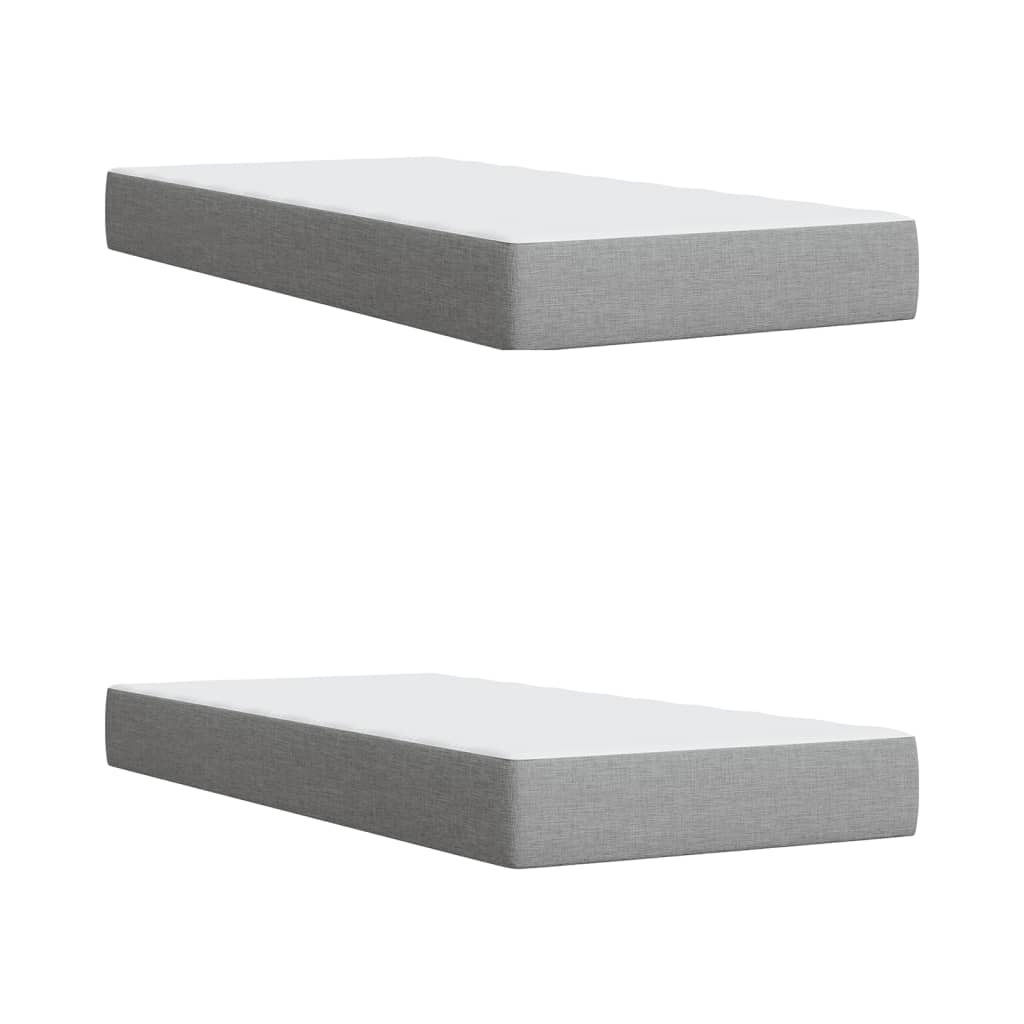 Boxspring met matras stof lichtgrijs 200x200 cm is nu te koop bij PeponiXL, paradijselijk wonen!