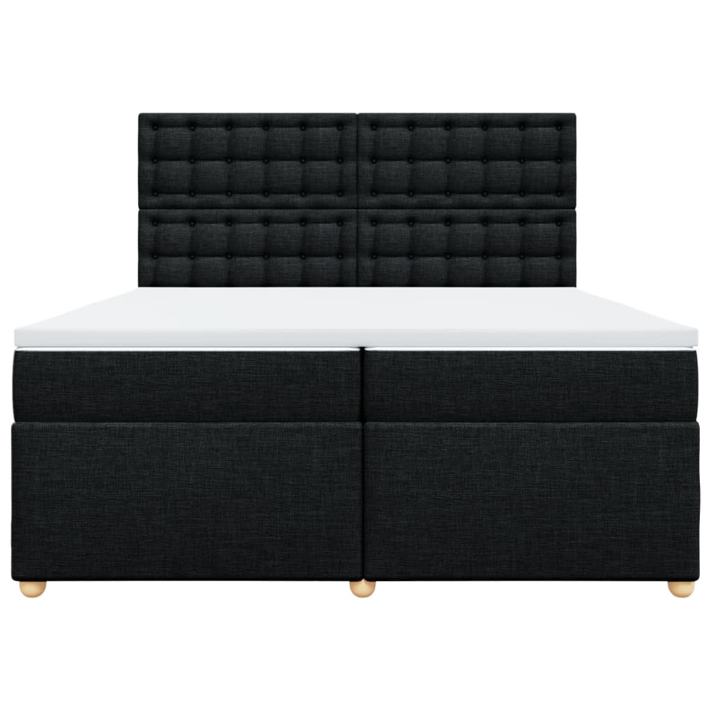 Boxspring met matras stof zwart 200x200 cm is nu te koop bij PeponiXL, paradijselijk wonen!
