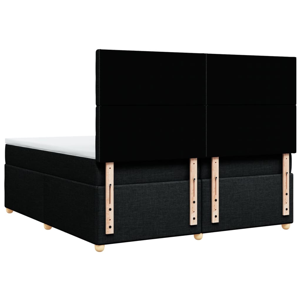 Boxspring met matras stof zwart 200x200 cm is nu te koop bij PeponiXL, paradijselijk wonen!