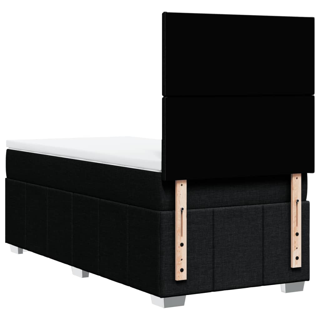 Boxspring met matras stof zwart 80x200 cm is nu te koop bij PeponiXL, paradijselijk wonen!