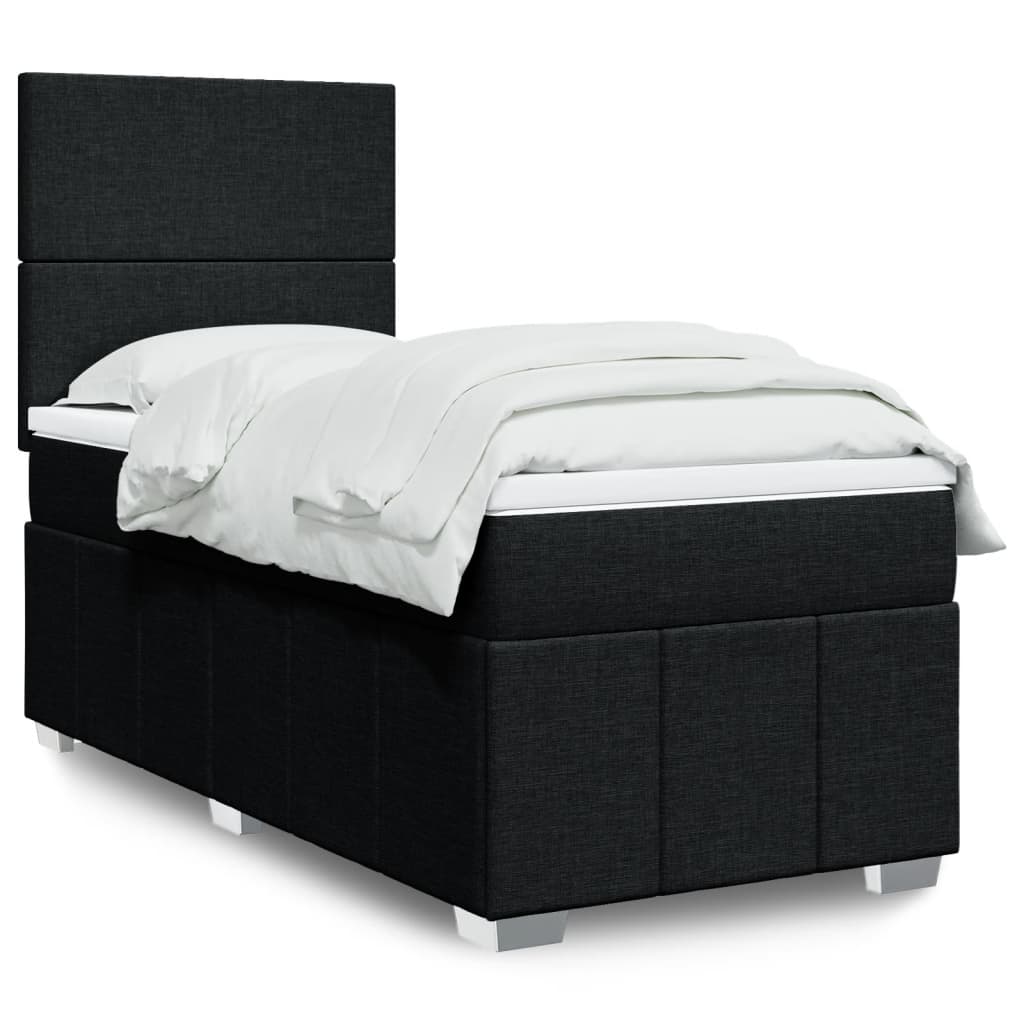 Boxspring met matras stof zwart 80x200 cm is nu te koop bij PeponiXL, paradijselijk wonen!