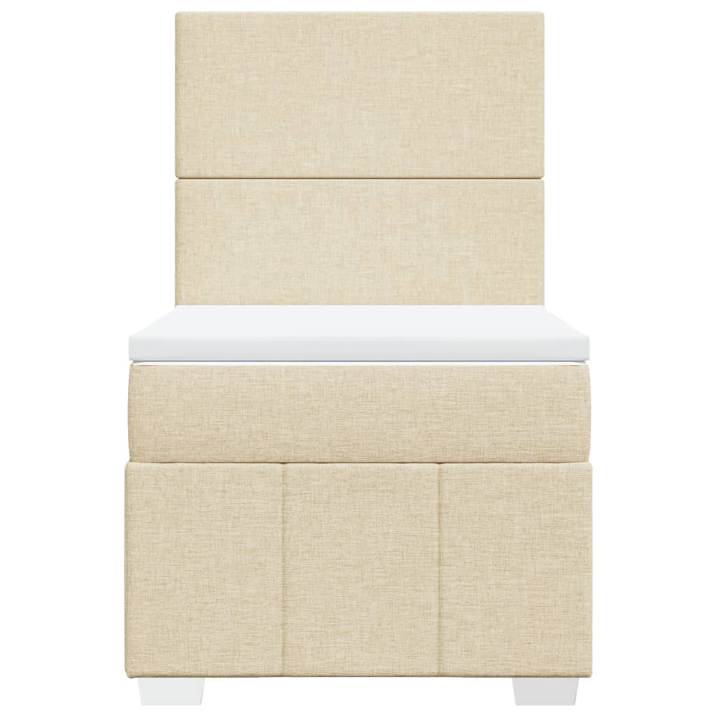 Boxspring met matras stof crèmekleurig 80x200 cm is nu te koop bij PeponiXL, paradijselijk wonen!