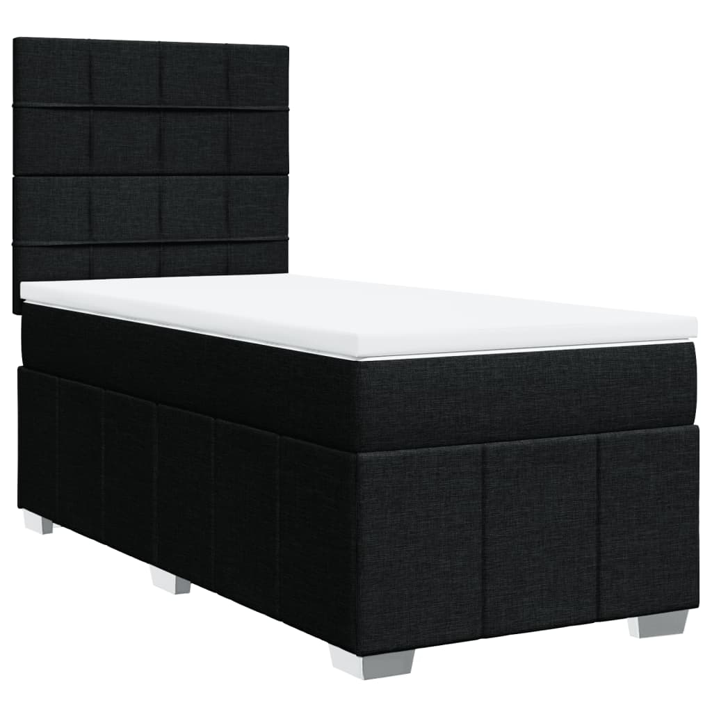 Boxspring met matras stof zwart 80x200 cm is nu te koop bij PeponiXL, paradijselijk wonen!