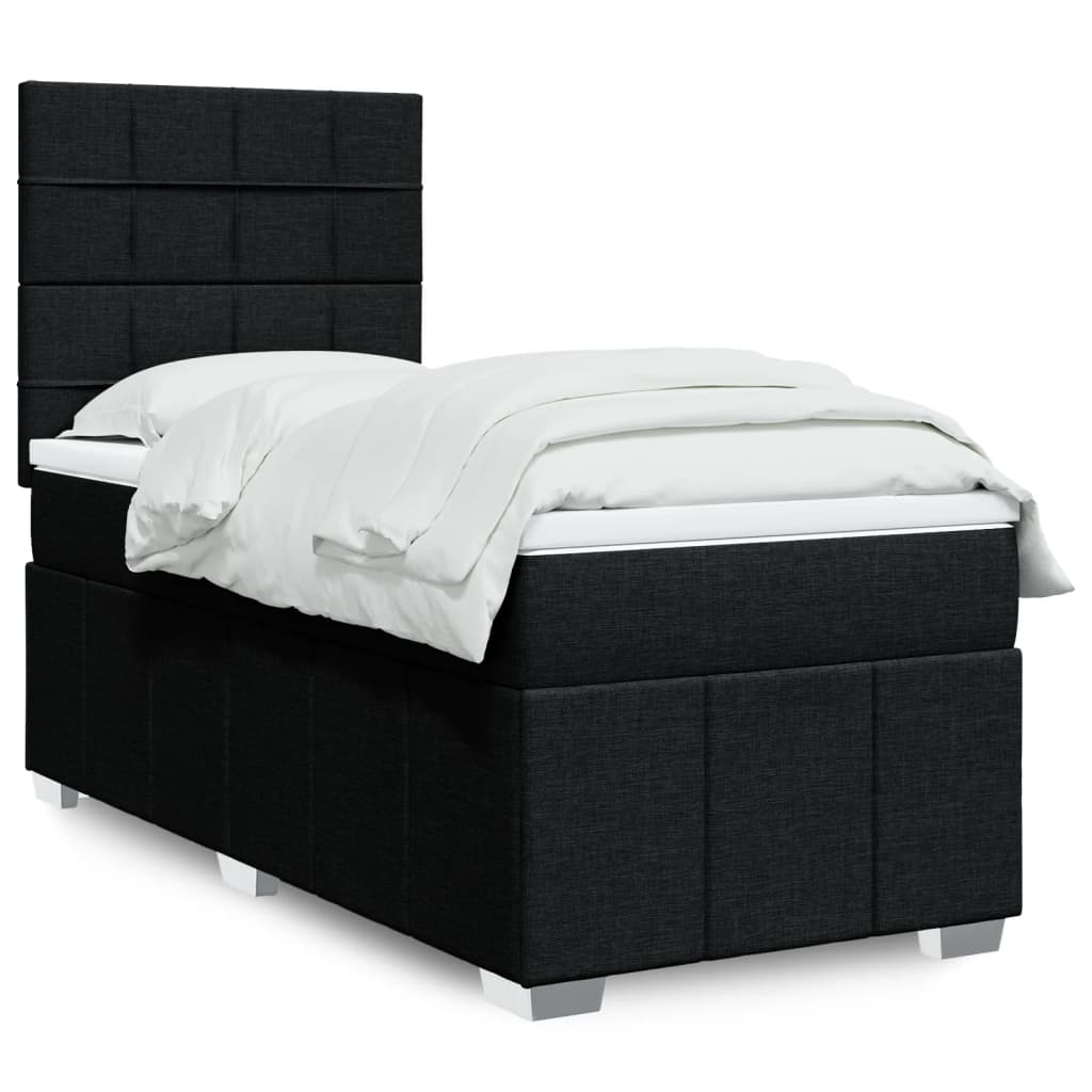 Boxspring met matras stof zwart 80x200 cm is nu te koop bij PeponiXL, paradijselijk wonen!