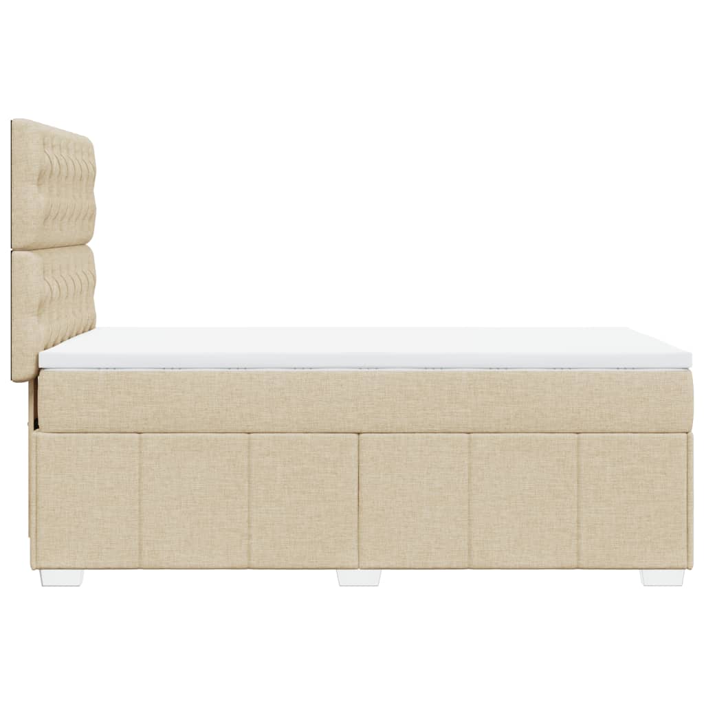 Boxspring met matras stof crèmekleurig 80x200 cm is nu te koop bij PeponiXL, paradijselijk wonen!