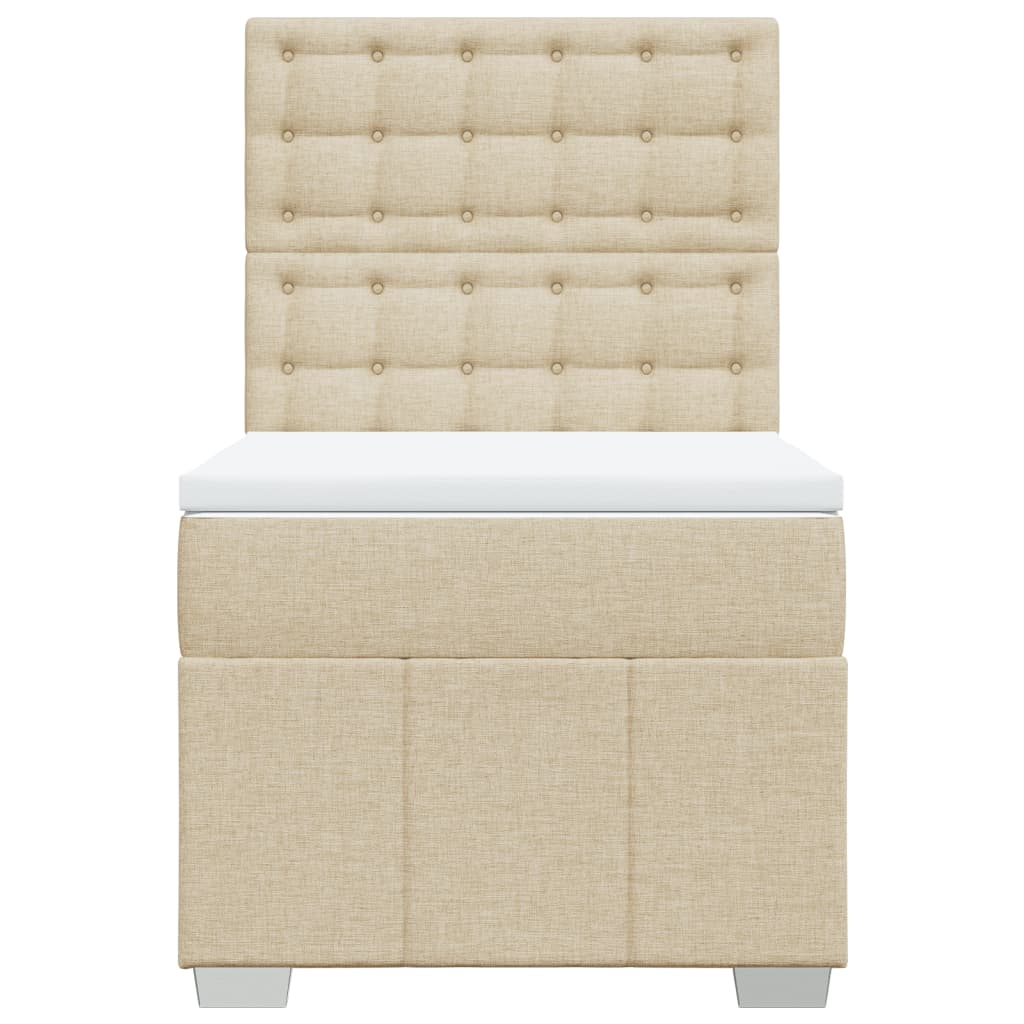 Boxspring met matras stof crèmekleurig 80x200 cm is nu te koop bij PeponiXL, paradijselijk wonen!