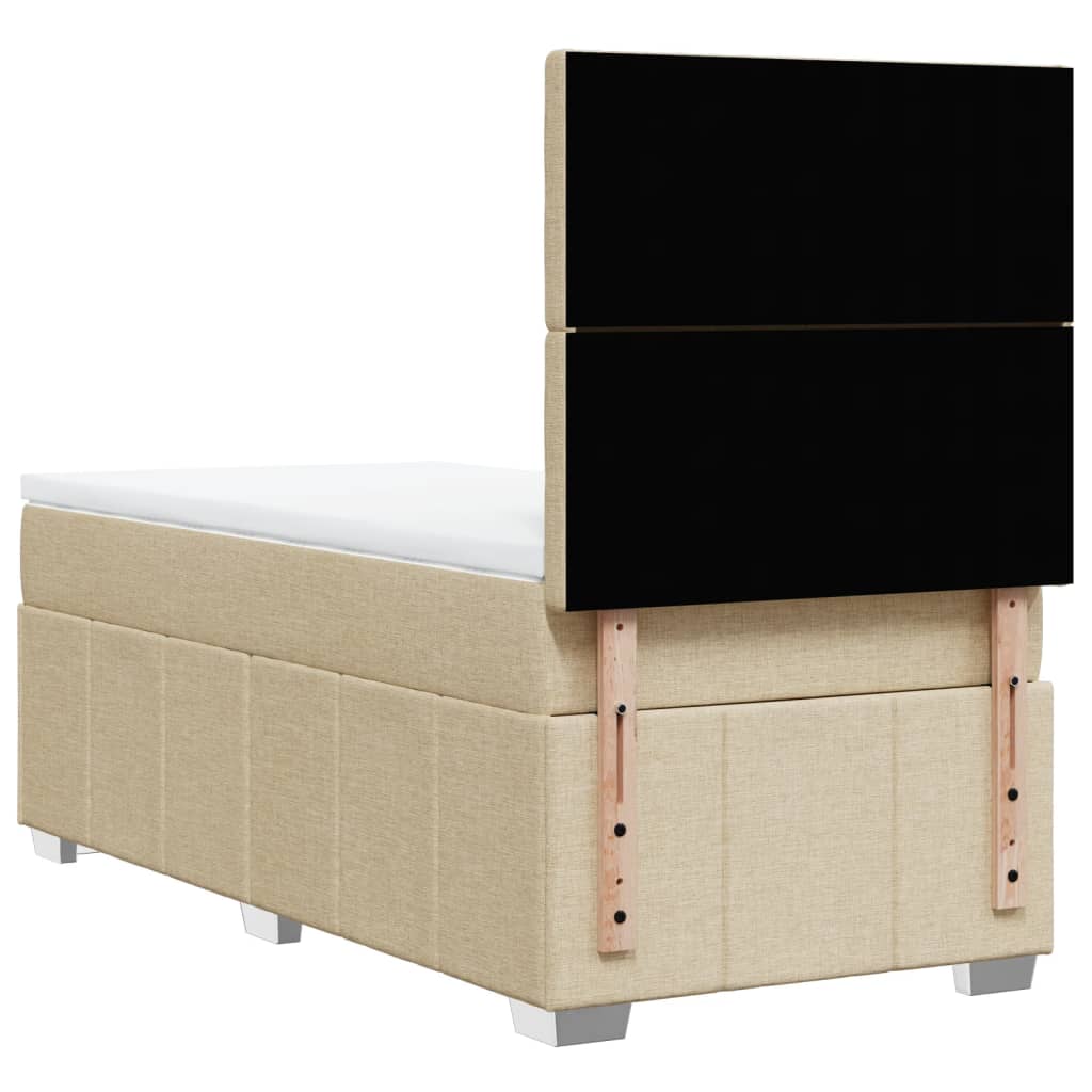 Boxspring met matras stof crèmekleurig 80x200 cm is nu te koop bij PeponiXL, paradijselijk wonen!
