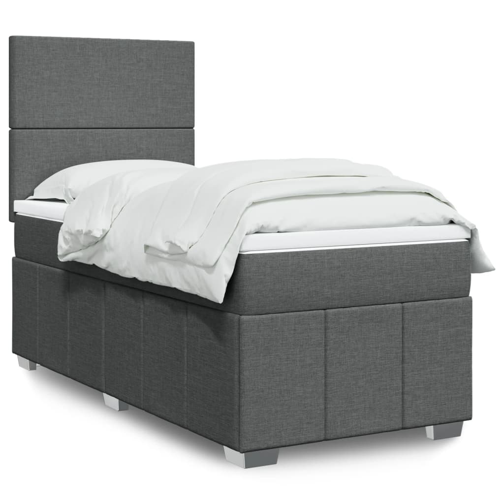 Boxspring met matras stof donkergrijs 90x190 cm is nu te koop bij PeponiXL, paradijselijk wonen!