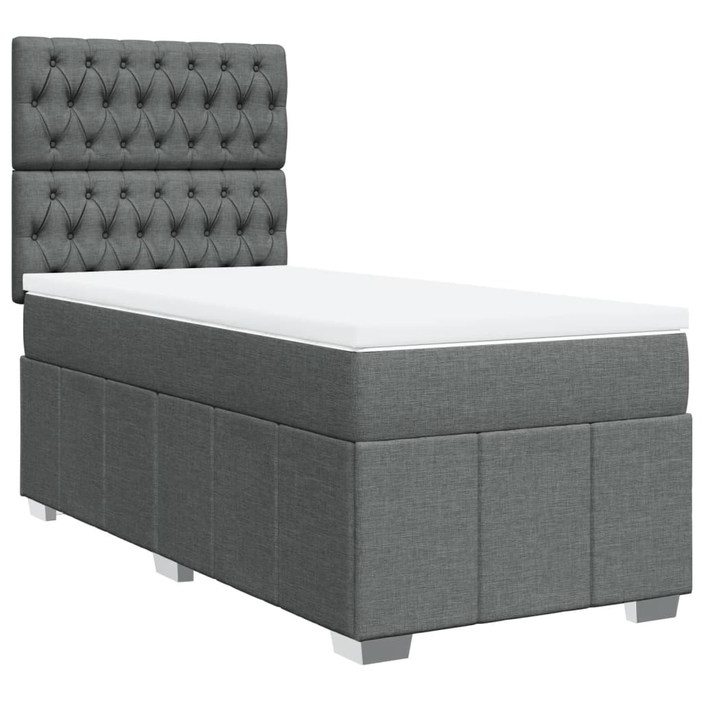Boxspring met matras stof donkergrijs 90x190 cm is nu te koop bij PeponiXL, paradijselijk wonen!