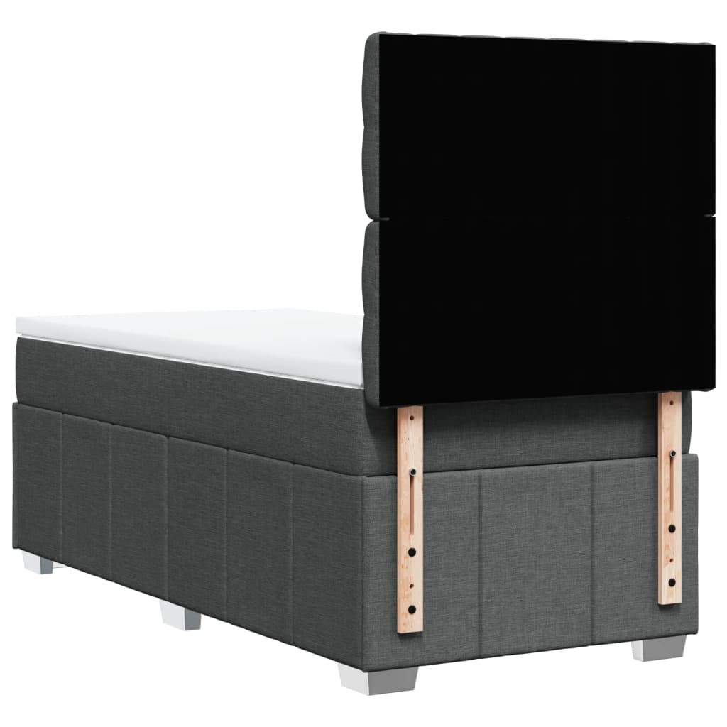 Boxspring met matras stof donkergrijs 90x190 cm is nu te koop bij PeponiXL, paradijselijk wonen!