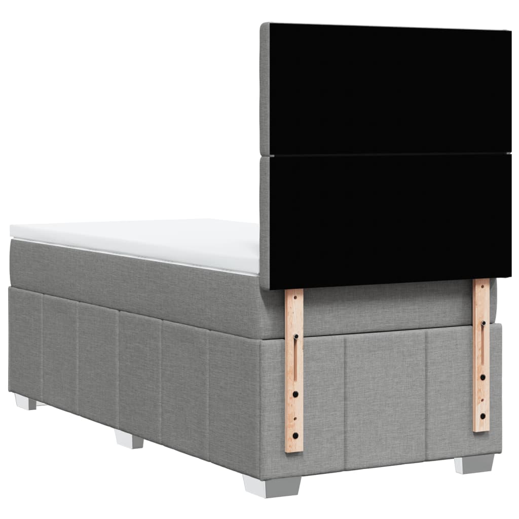 Boxspring met matras stof lichtgrijs 90x190 cm is nu te koop bij PeponiXL, paradijselijk wonen!