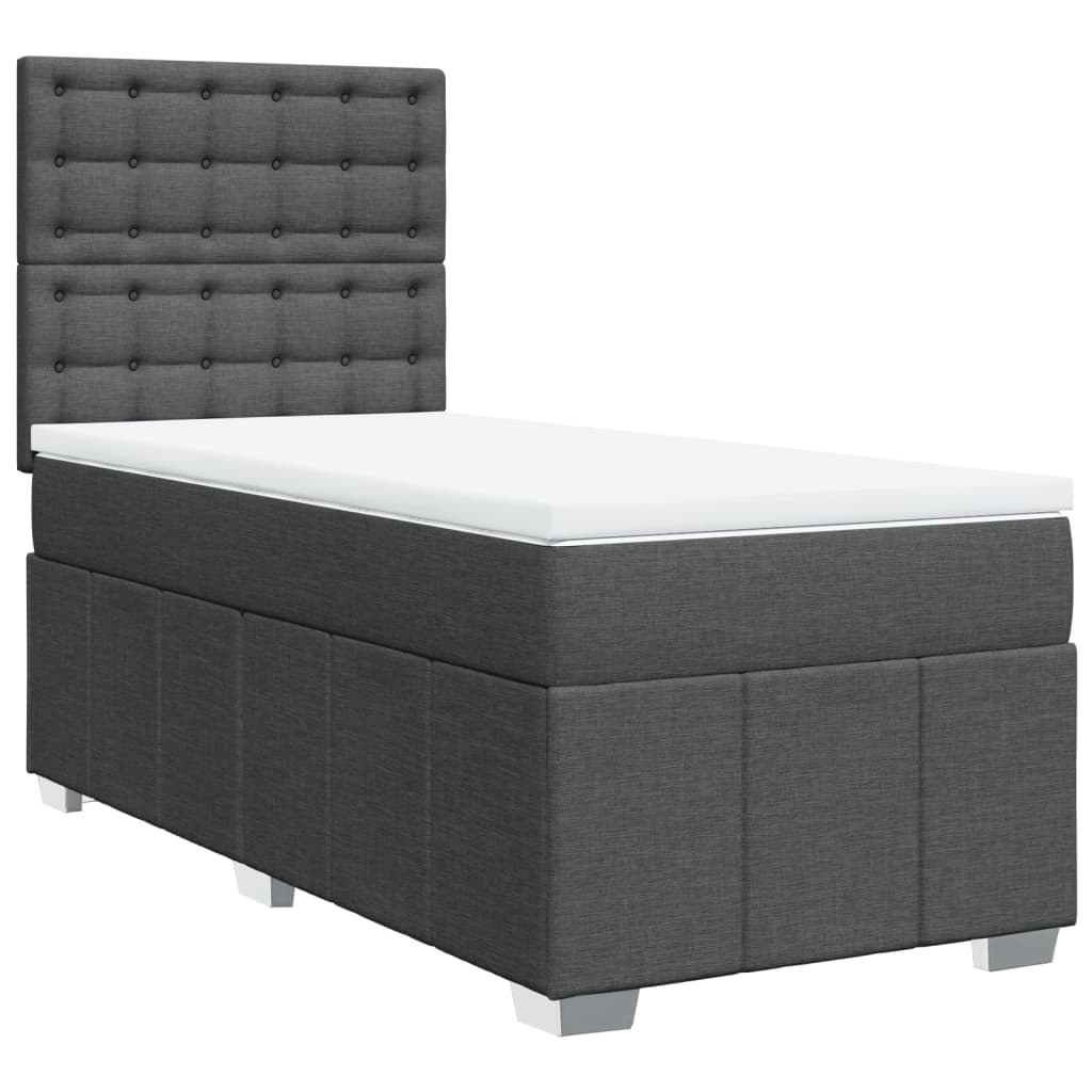 Boxspring met matras stof donkergrijs 90x190 cm is nu te koop bij PeponiXL, paradijselijk wonen!