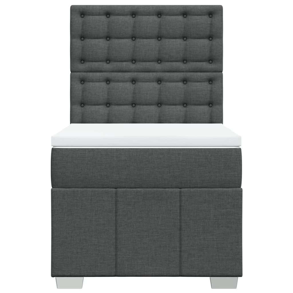 Boxspring met matras stof donkergrijs 90x190 cm is nu te koop bij PeponiXL, paradijselijk wonen!