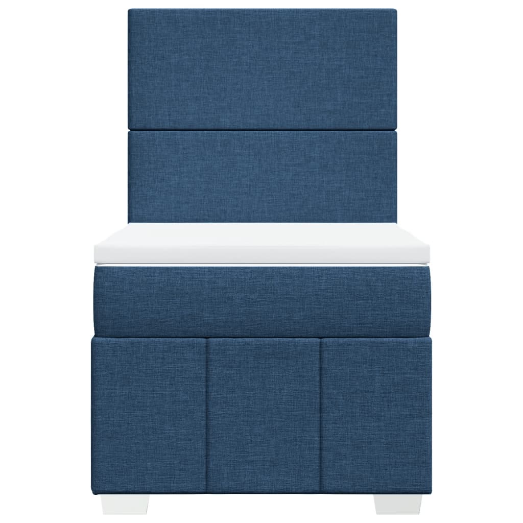 Boxspring met matras stof blauw 90x200 cm is nu te koop bij PeponiXL, paradijselijk wonen!