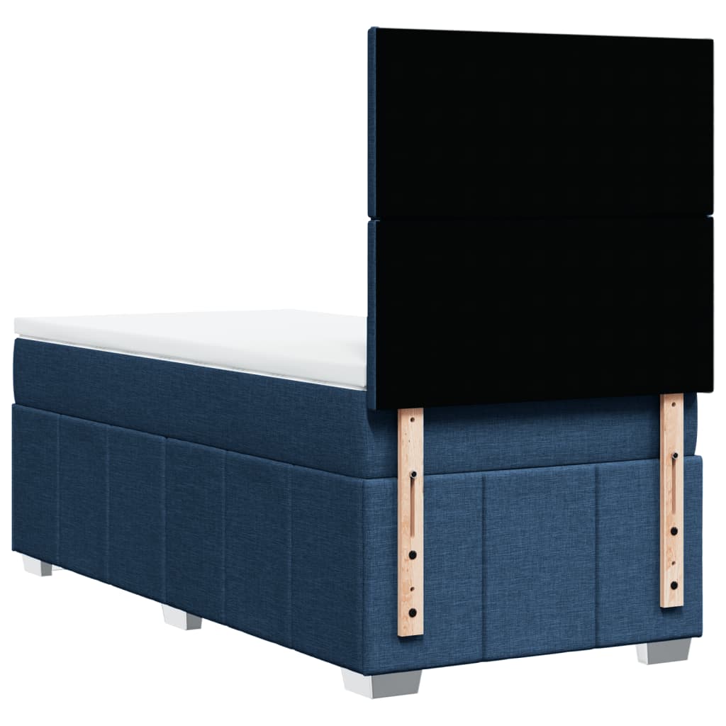 Boxspring met matras stof blauw 90x200 cm is nu te koop bij PeponiXL, paradijselijk wonen!
