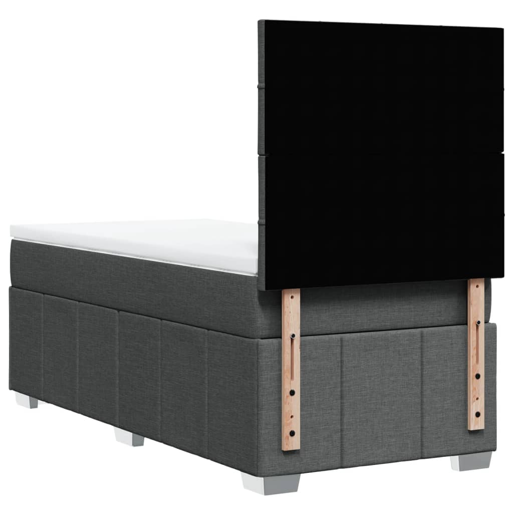 Boxspring met matras stof donkergrijs 90x200 cm is nu te koop bij PeponiXL, paradijselijk wonen!