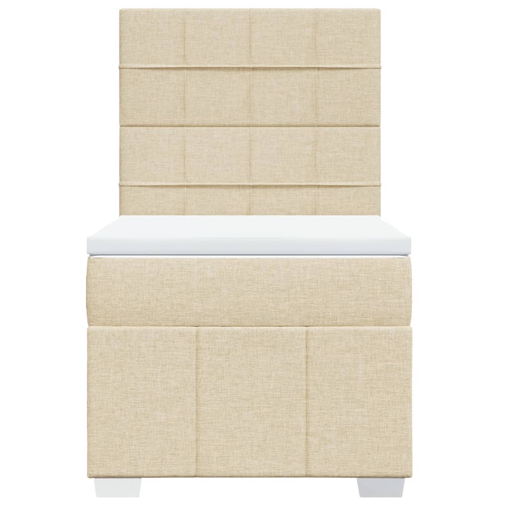 Boxspring met matras stof crèmekleurig 90x200 cm is nu te koop bij PeponiXL, paradijselijk wonen!