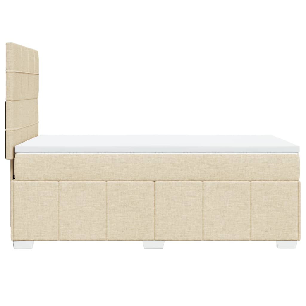 Boxspring met matras stof crèmekleurig 90x200 cm is nu te koop bij PeponiXL, paradijselijk wonen!