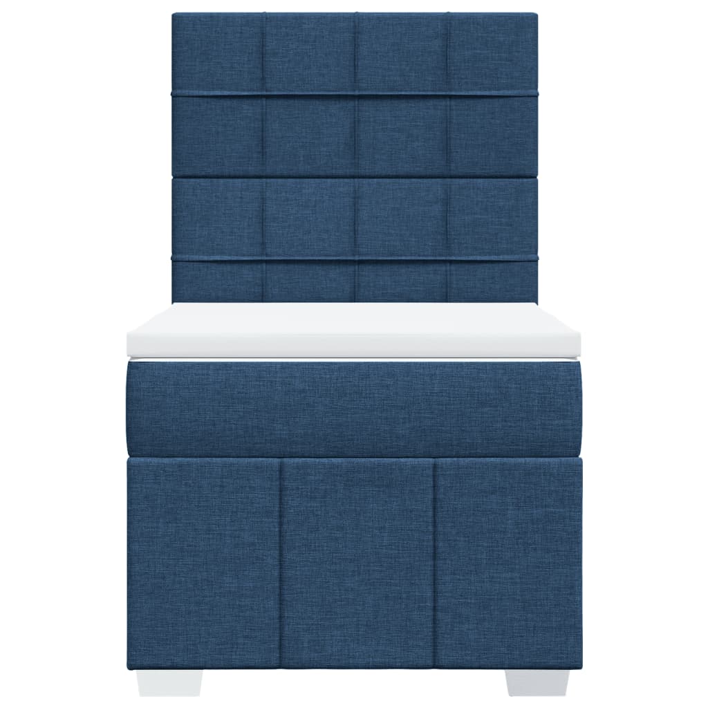 Boxspring met matras stof blauw 90x200 cm is nu te koop bij PeponiXL, paradijselijk wonen!