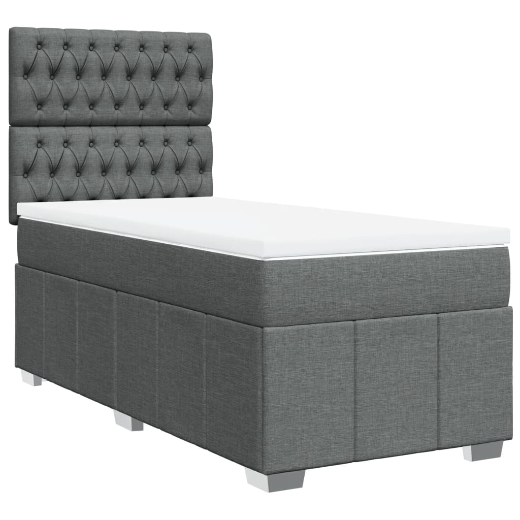 Boxspring met matras stof donkergrijs 90x200 cm is nu te koop bij PeponiXL, paradijselijk wonen!