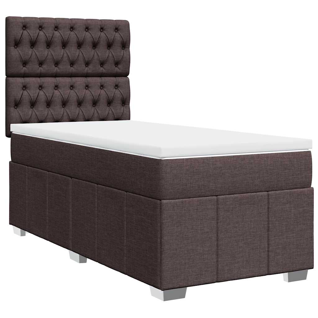 Boxspring met matras stof donkerbruin 90x200 cm is nu te koop bij PeponiXL, paradijselijk wonen!