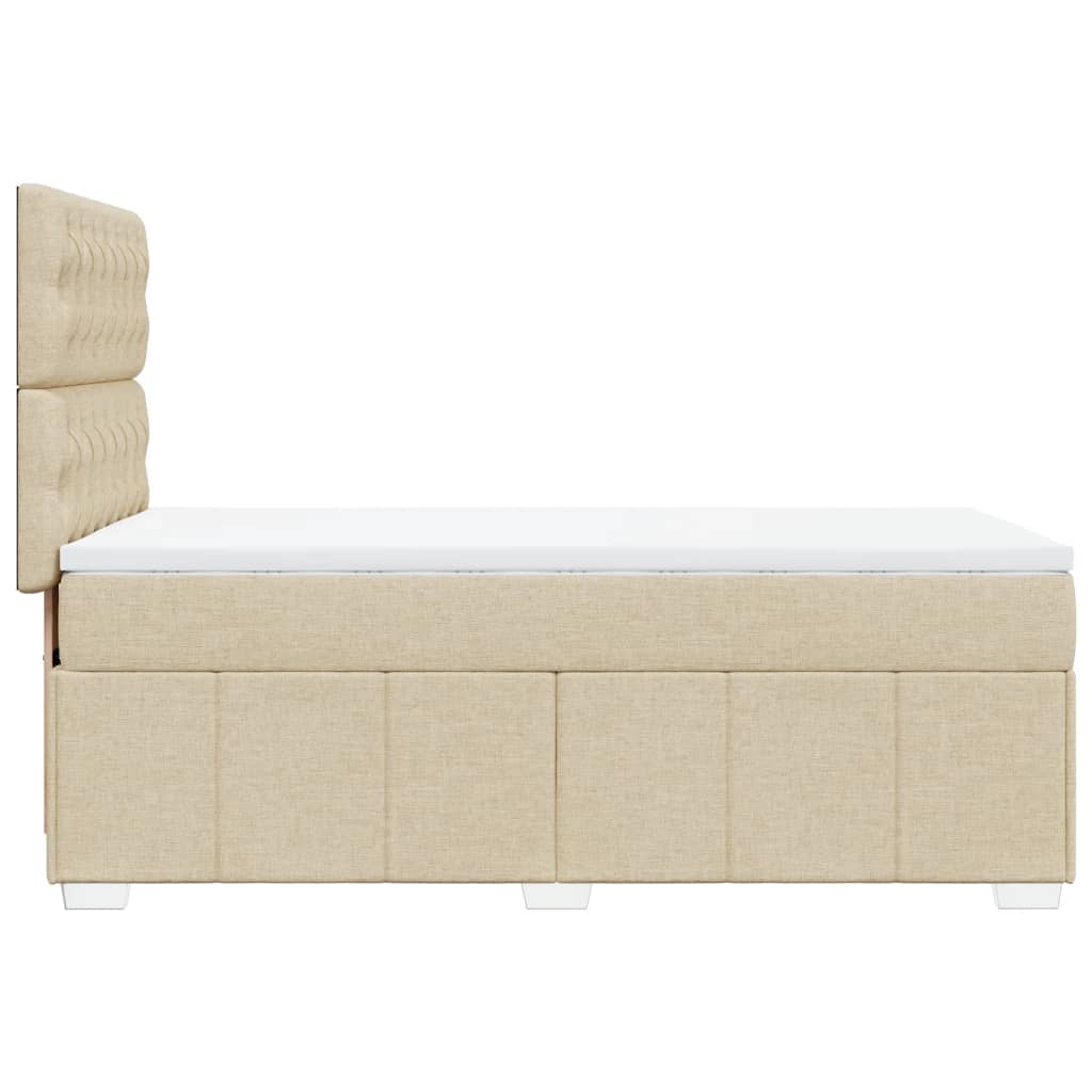 Boxspring met matras stof crèmekleurig 90x200 cm is nu te koop bij PeponiXL, paradijselijk wonen!