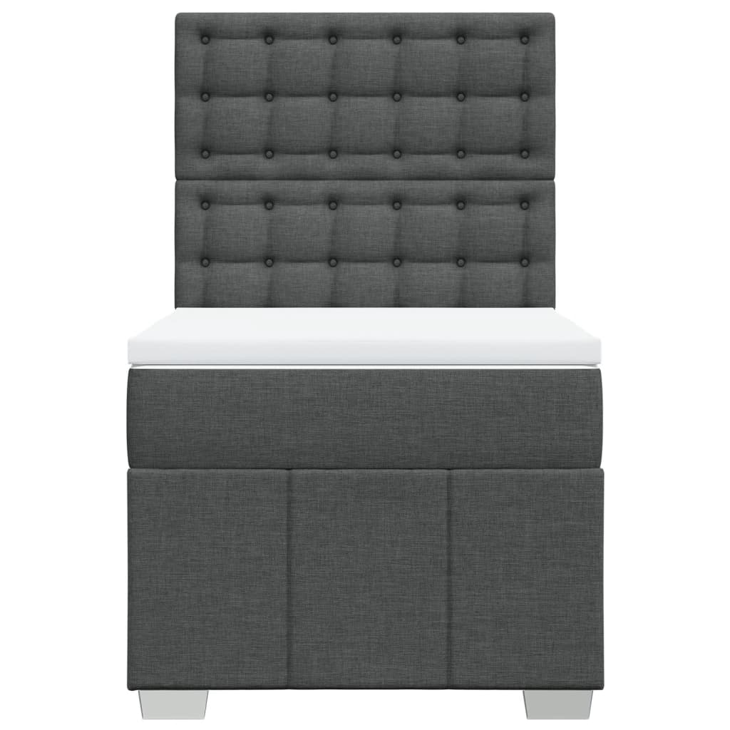 Boxspring met matras stof donkergrijs 90x200 cm is nu te koop bij PeponiXL, paradijselijk wonen!
