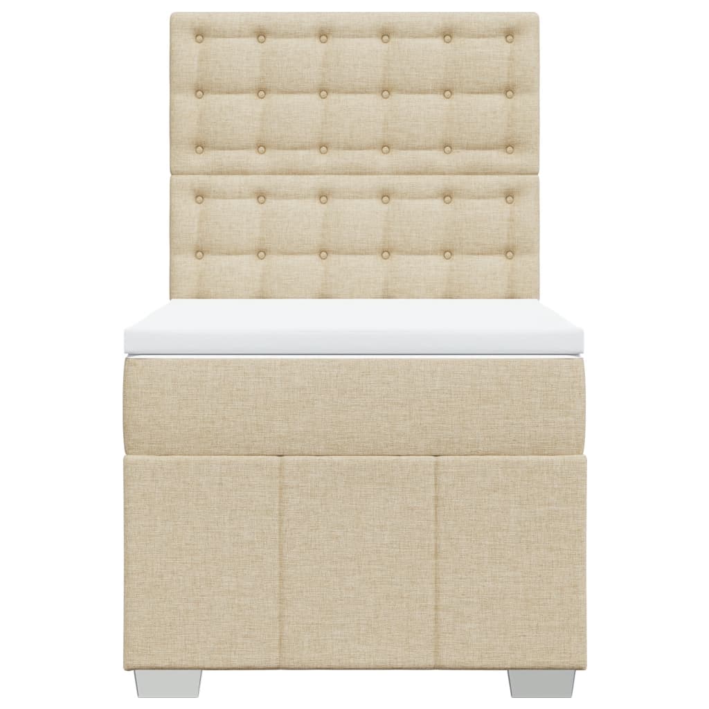 Boxspring met matras stof crèmekleurig 90x200 cm is nu te koop bij PeponiXL, paradijselijk wonen!