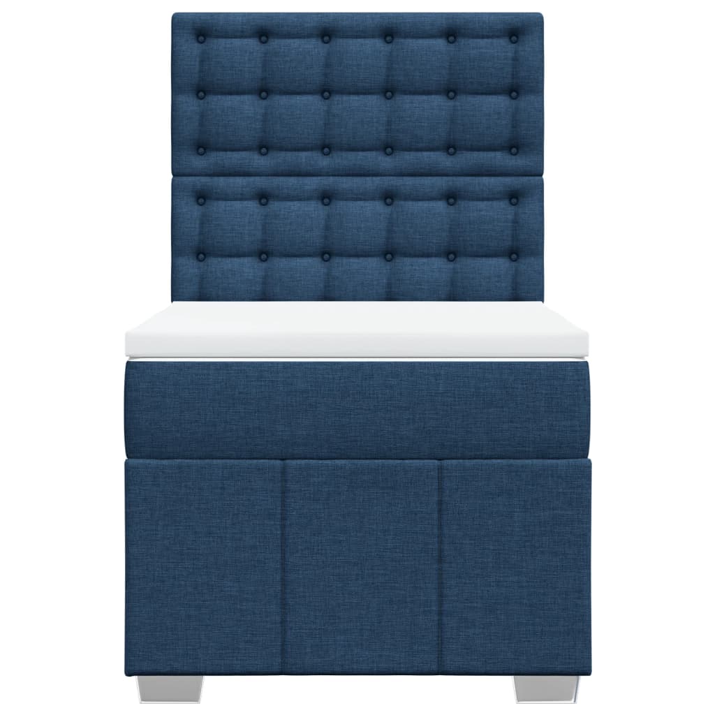 Boxspring met matras stof blauw 90x200 cm is nu te koop bij PeponiXL, paradijselijk wonen!