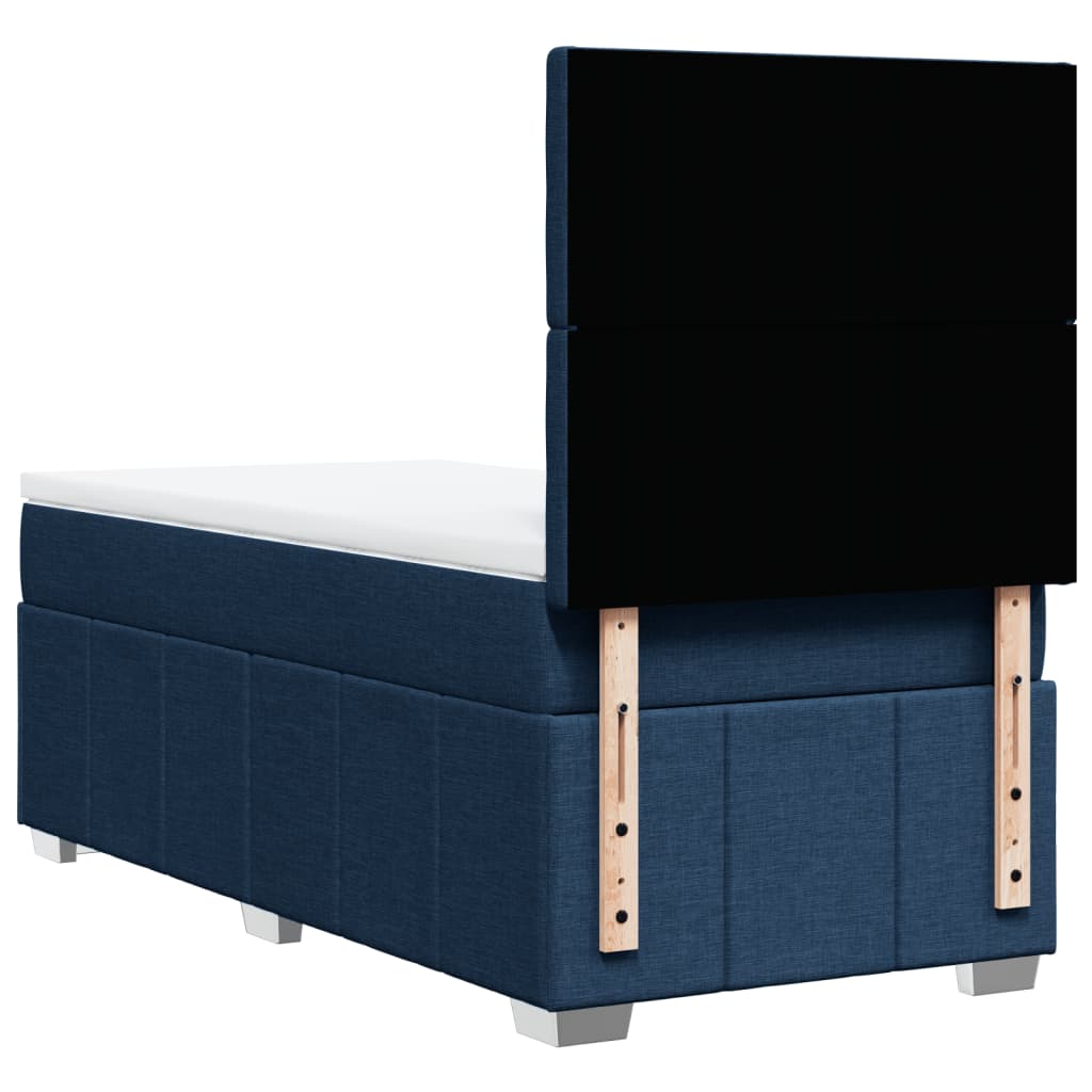 Boxspring met matras stof blauw 90x200 cm is nu te koop bij PeponiXL, paradijselijk wonen!