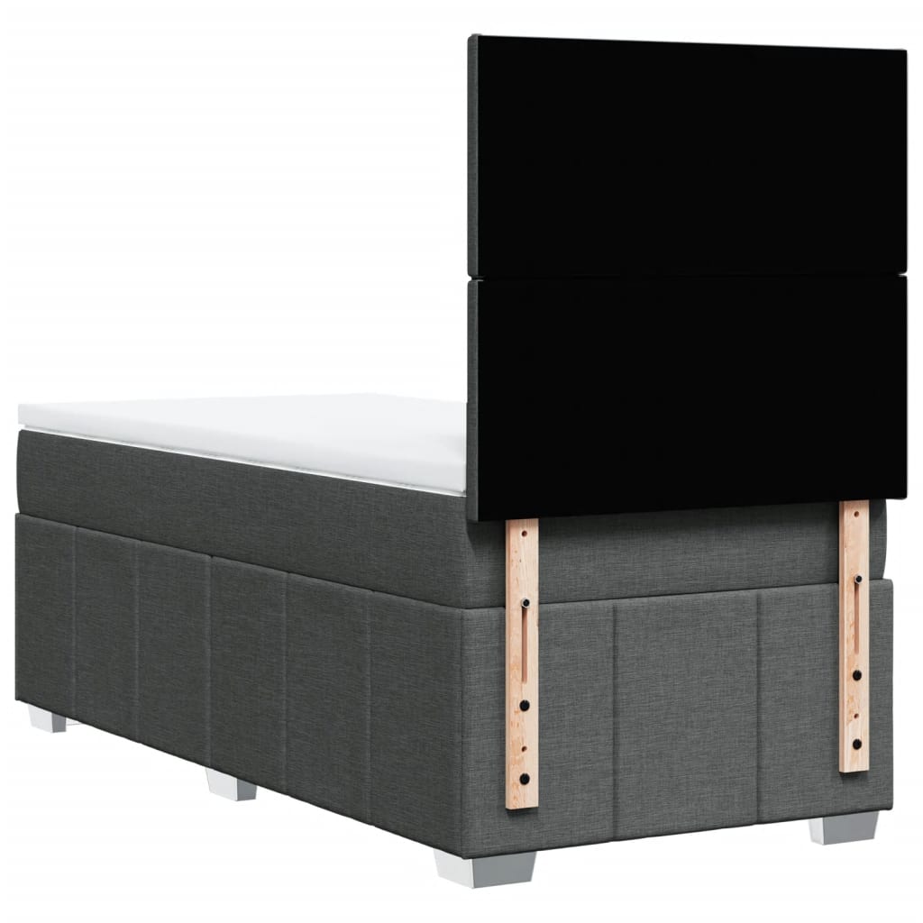 Boxspring met matras stof donkergrijs 100x200 cm is nu te koop bij PeponiXL, paradijselijk wonen!