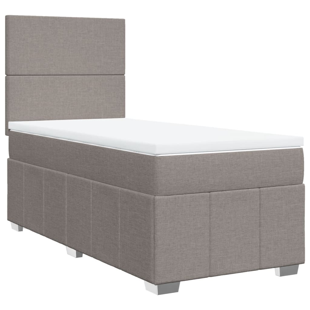 Boxspring met matras stof taupe 100x200 cm is nu te koop bij PeponiXL, paradijselijk wonen!
