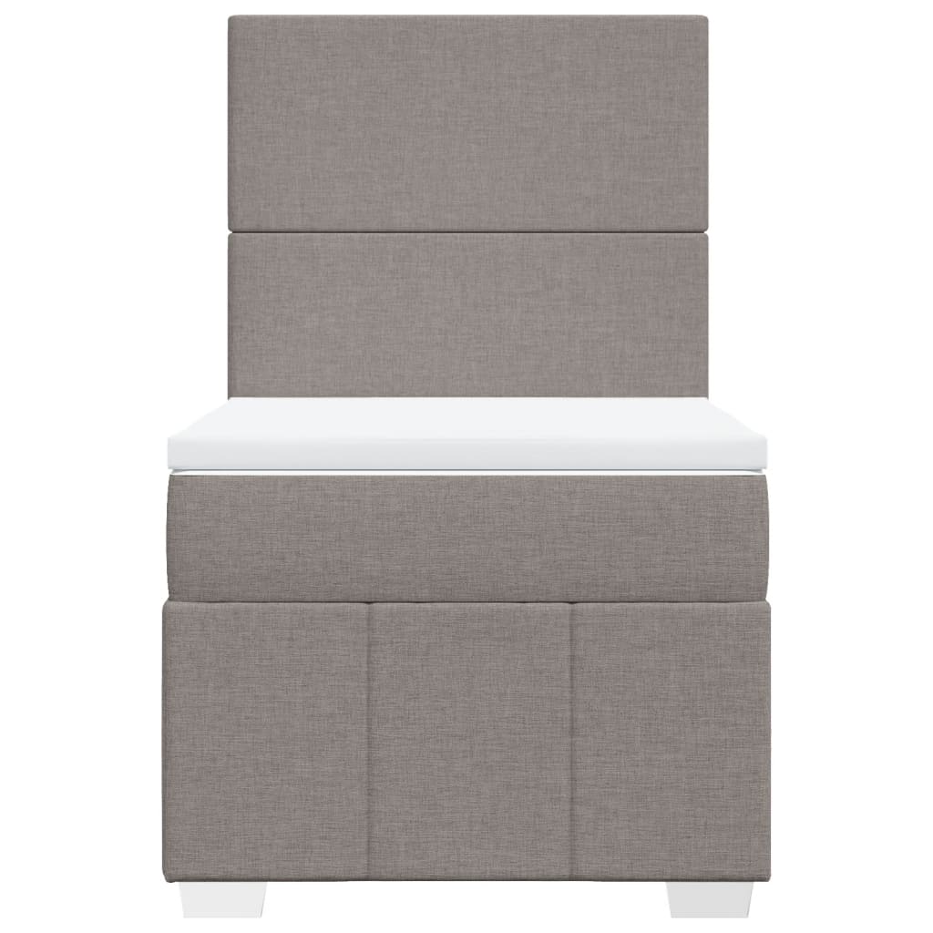 Boxspring met matras stof taupe 100x200 cm is nu te koop bij PeponiXL, paradijselijk wonen!