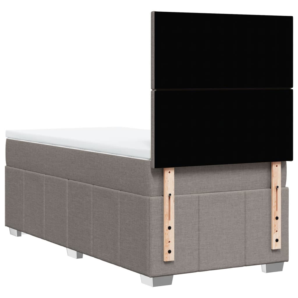 Boxspring met matras stof taupe 100x200 cm is nu te koop bij PeponiXL, paradijselijk wonen!