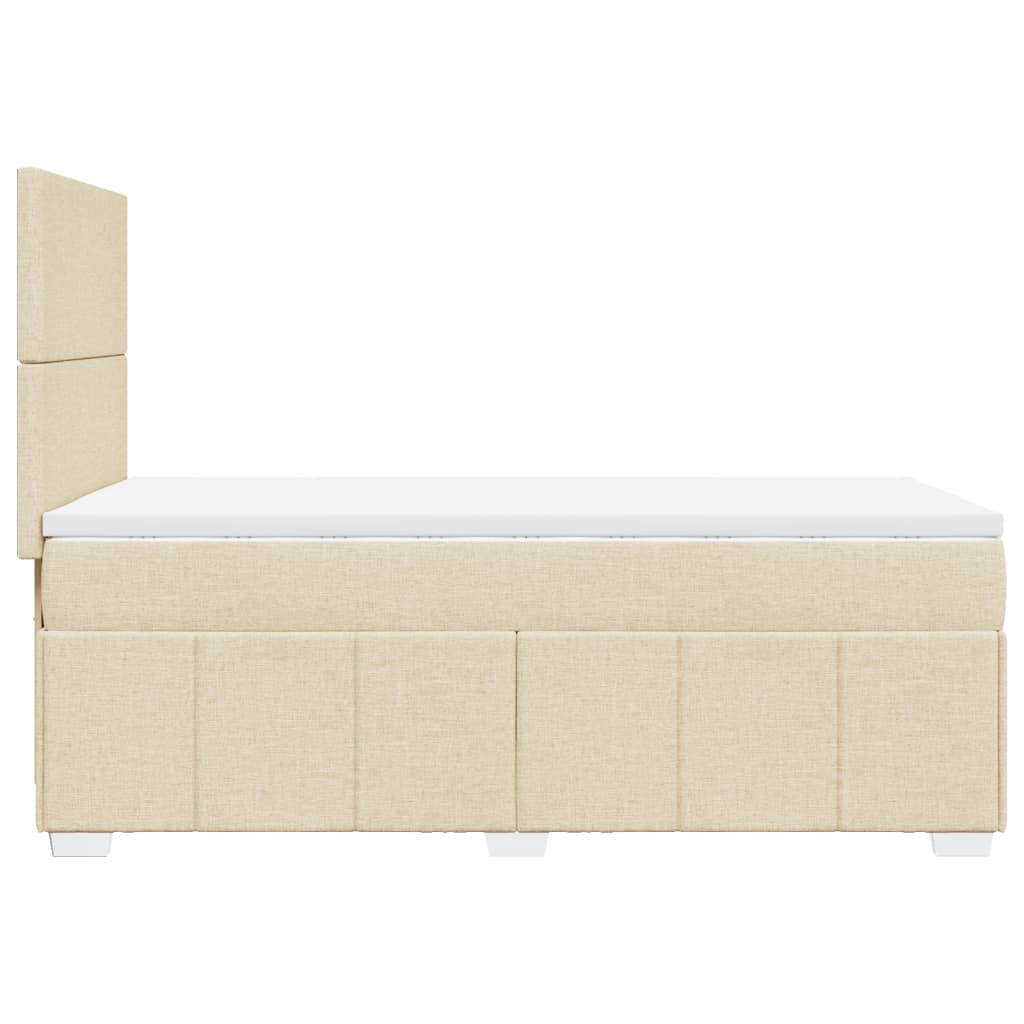 Boxspring met matras stof crèmekleurig 100x200 cm is nu te koop bij PeponiXL, paradijselijk wonen!