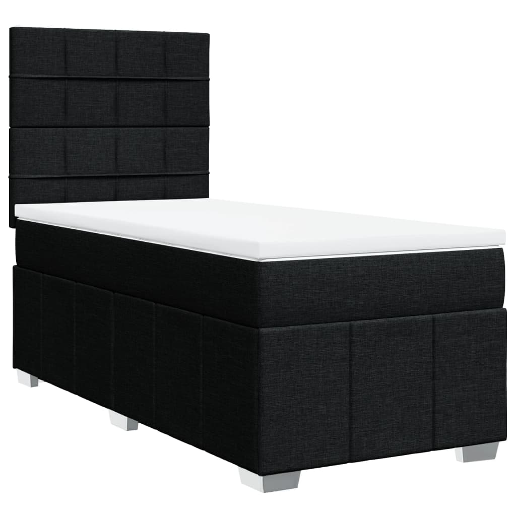 Boxspring met matras stof zwart 100x200 cm is nu te koop bij PeponiXL, paradijselijk wonen!