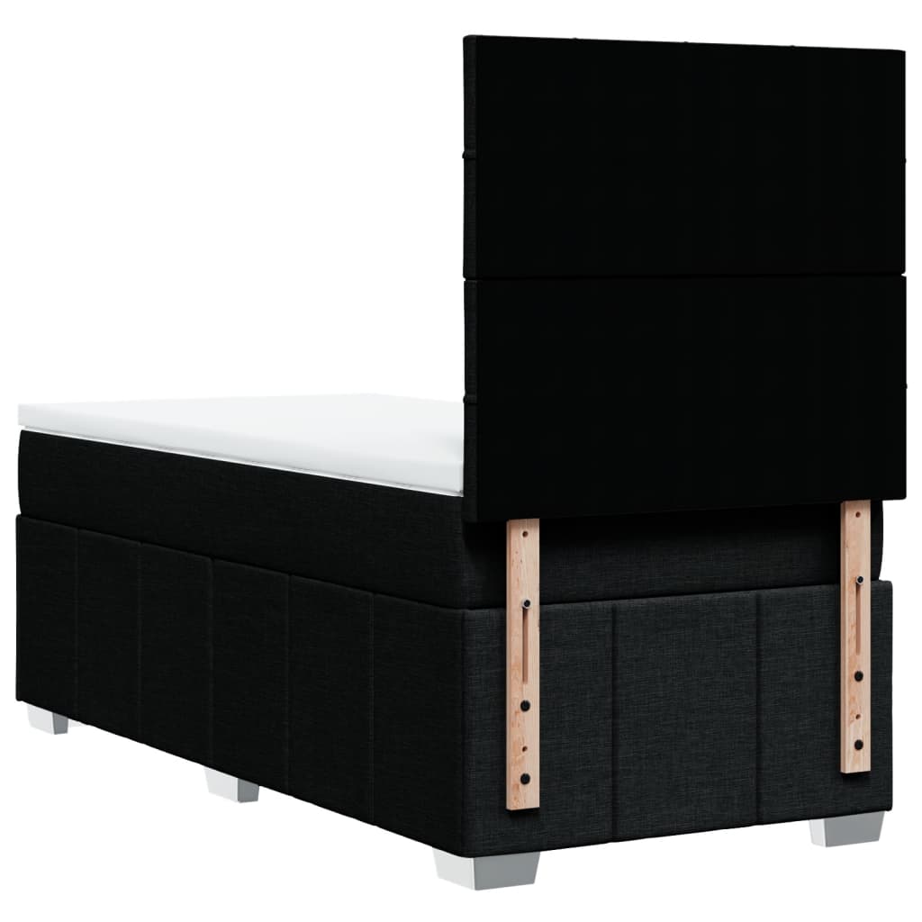 Boxspring met matras stof zwart 100x200 cm is nu te koop bij PeponiXL, paradijselijk wonen!