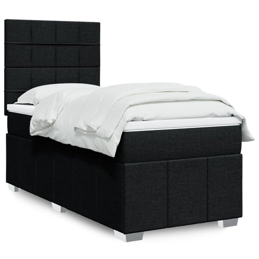 Boxspring met matras stof zwart 100x200 cm is nu te koop bij PeponiXL, paradijselijk wonen!