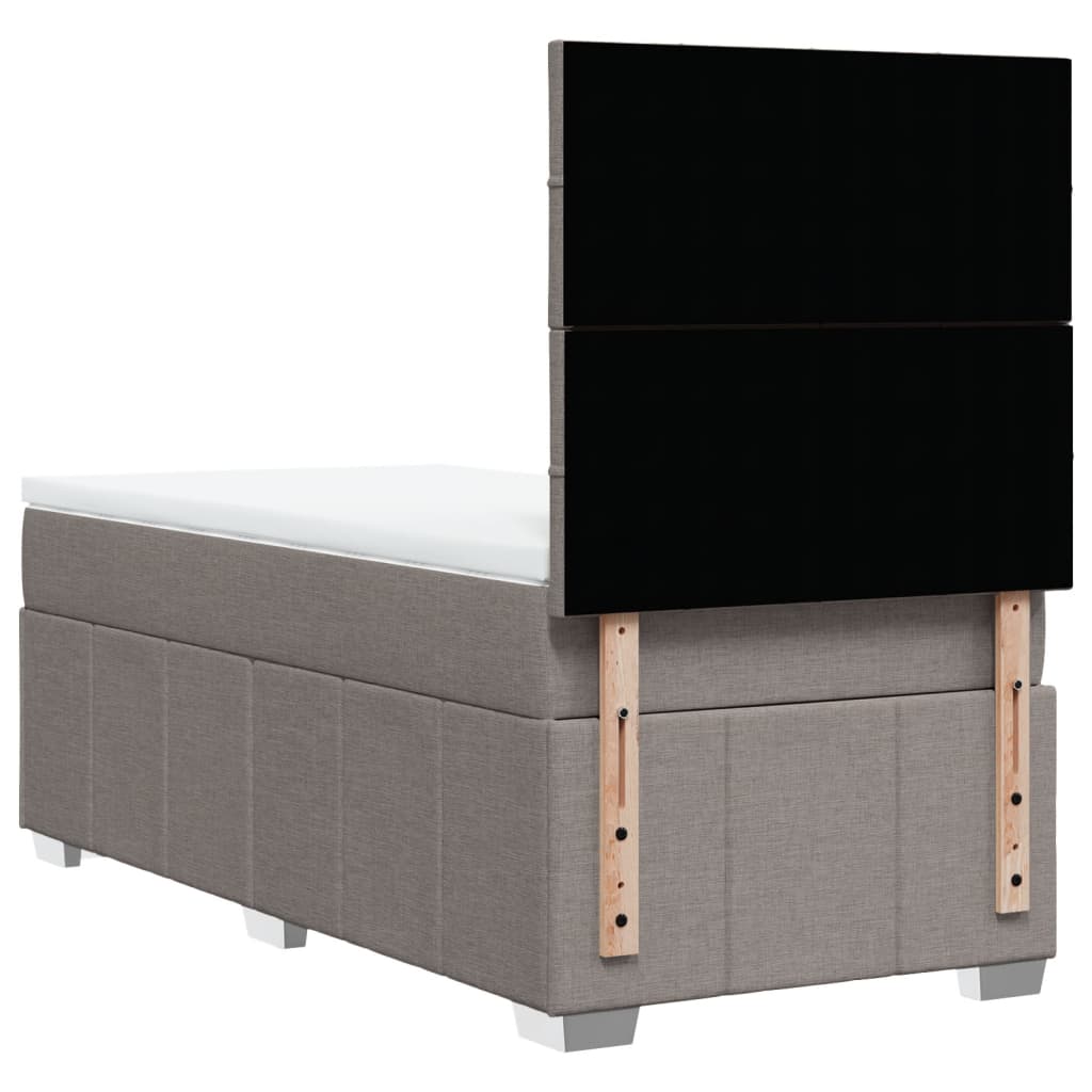 Boxspring met matras stof taupe 100x200 cm is nu te koop bij PeponiXL, paradijselijk wonen!