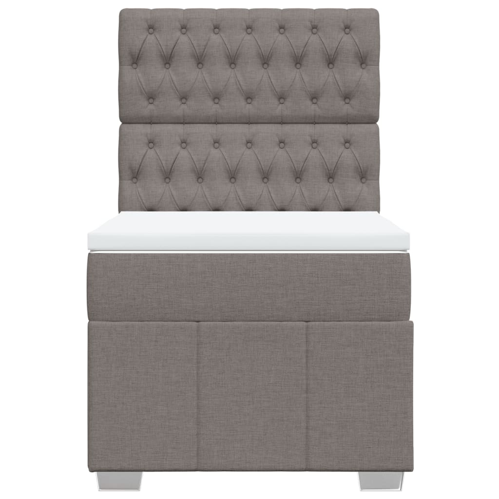 Boxspring met matras stof taupe 100x200 cm is nu te koop bij PeponiXL, paradijselijk wonen!
