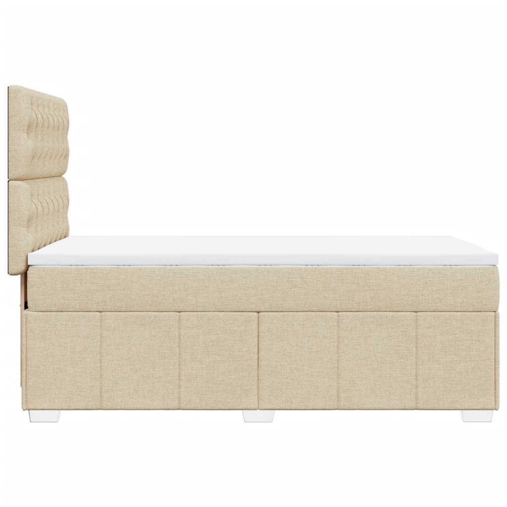 Boxspring met matras stof crèmekleurig 100x200 cm is nu te koop bij PeponiXL, paradijselijk wonen!