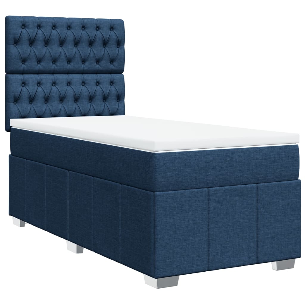 Boxspring met matras stof blauw 100x200 cm is nu te koop bij PeponiXL, paradijselijk wonen!