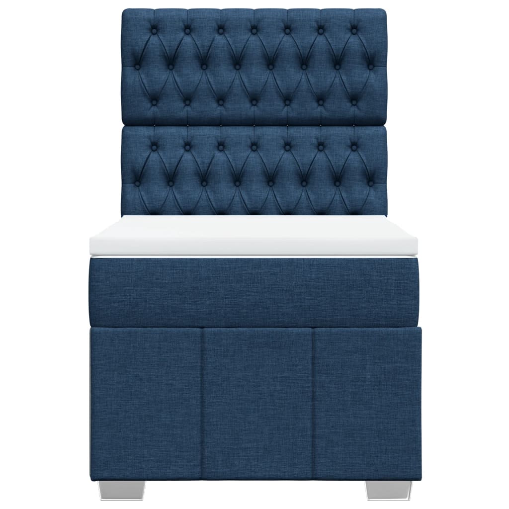 Boxspring met matras stof blauw 100x200 cm is nu te koop bij PeponiXL, paradijselijk wonen!