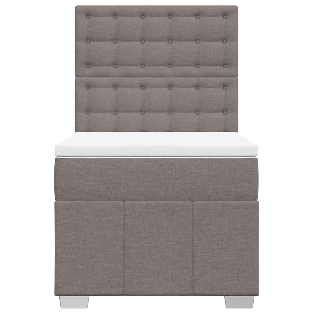 Boxspring met matras stof taupe 100x200 cm is nu te koop bij PeponiXL, paradijselijk wonen!