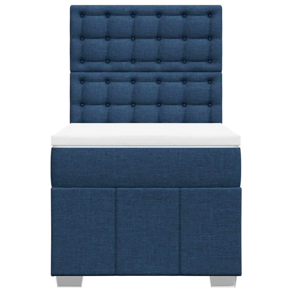 Boxspring met matras stof blauw 100x200 cm is nu te koop bij PeponiXL, paradijselijk wonen!