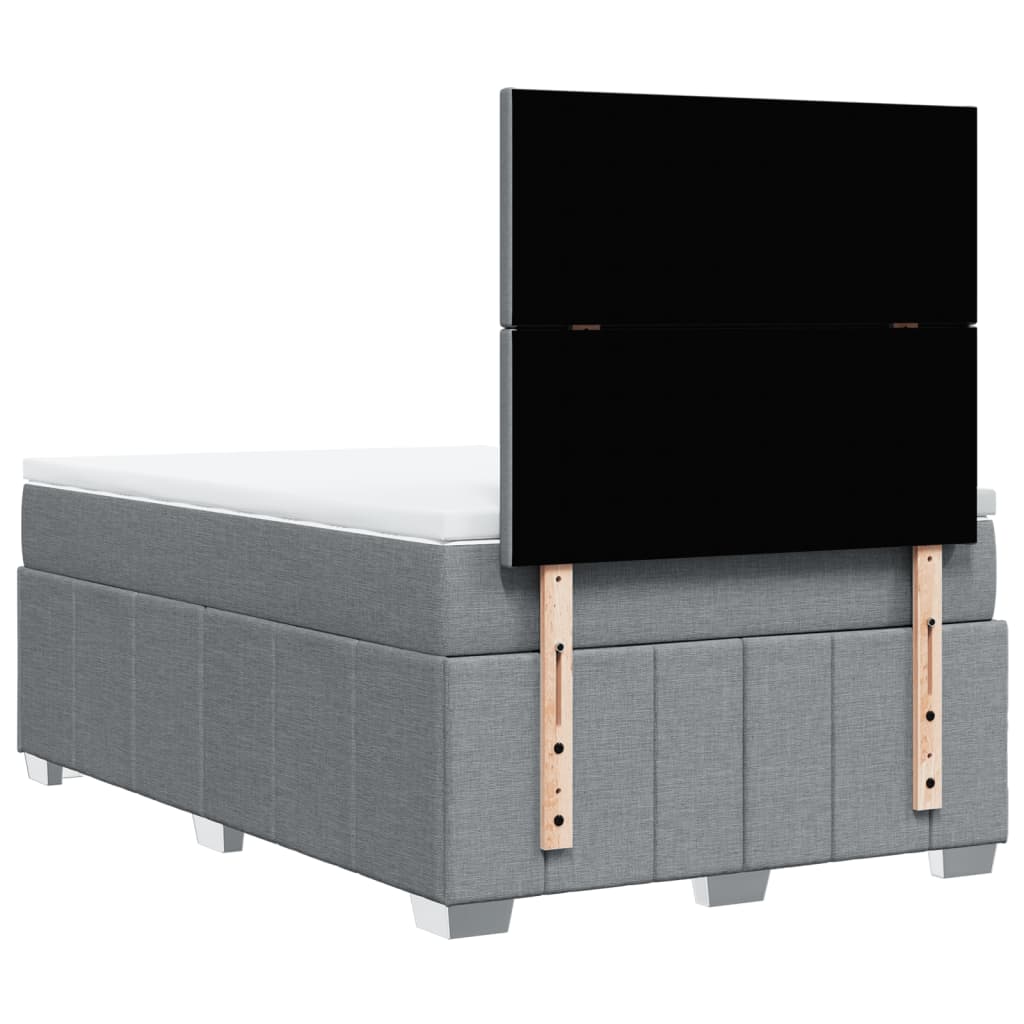 Boxspring met matras stof lichtgrijs 120x190 cm is nu te koop bij PeponiXL, paradijselijk wonen!